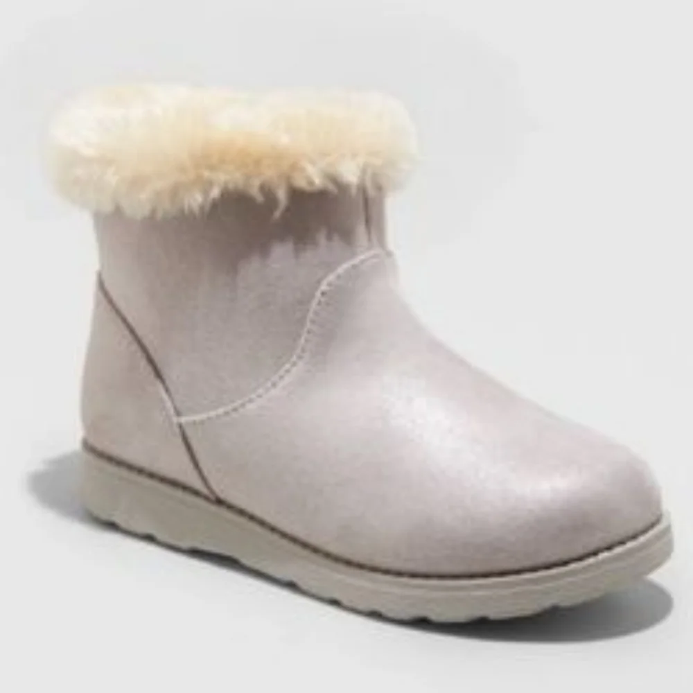 Cat & Jack Faux Fur Lined Ankle Boots Size 4
